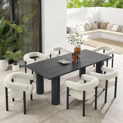 EEI-7062-IVO-GPH Nautica 7-Piece Outdoor Rectangular Dining Set in Ivory Graphite
