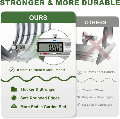 2 Pack 4×2×2Ft Galvanized Raised Garden Bed Outdoor,Oval Sturdy and Durable Planter Boxes for Vegetables, Fruits, Flowers and Plants, Easy Assembly, Silver