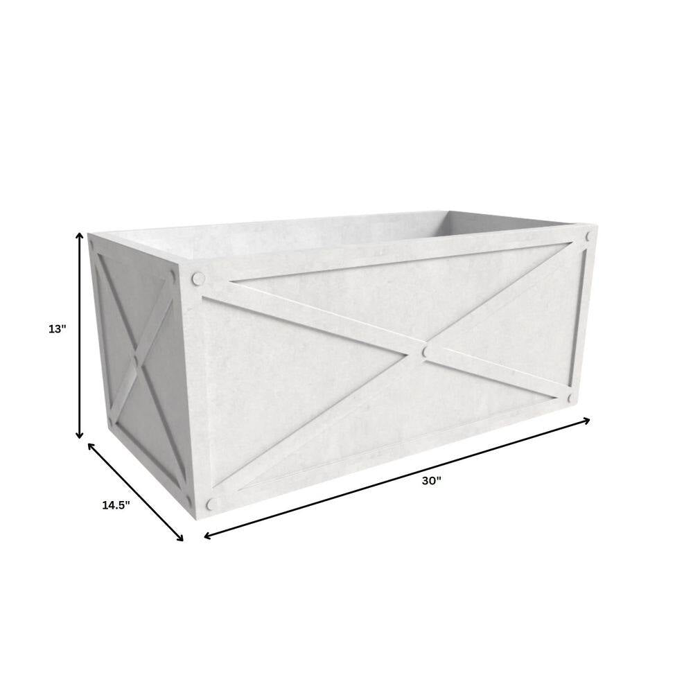 Bonsai Fiberstone Rectangular Planter Weather-Resistant Design MGO Clay Planter Pot for Indoor and Outdoor in White