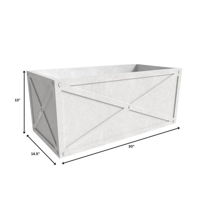 Bonsai Fiberstone Rectangular Planter Weather-Resistant Design MGO Clay Planter Pot for Indoor and Outdoor in White
