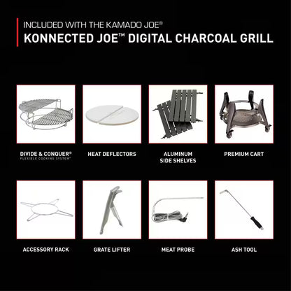 Konnected Joe 18 In. Digital Charcoal Grill and Smoker with Auto-Ignition and Wi-Fi Temperature Control