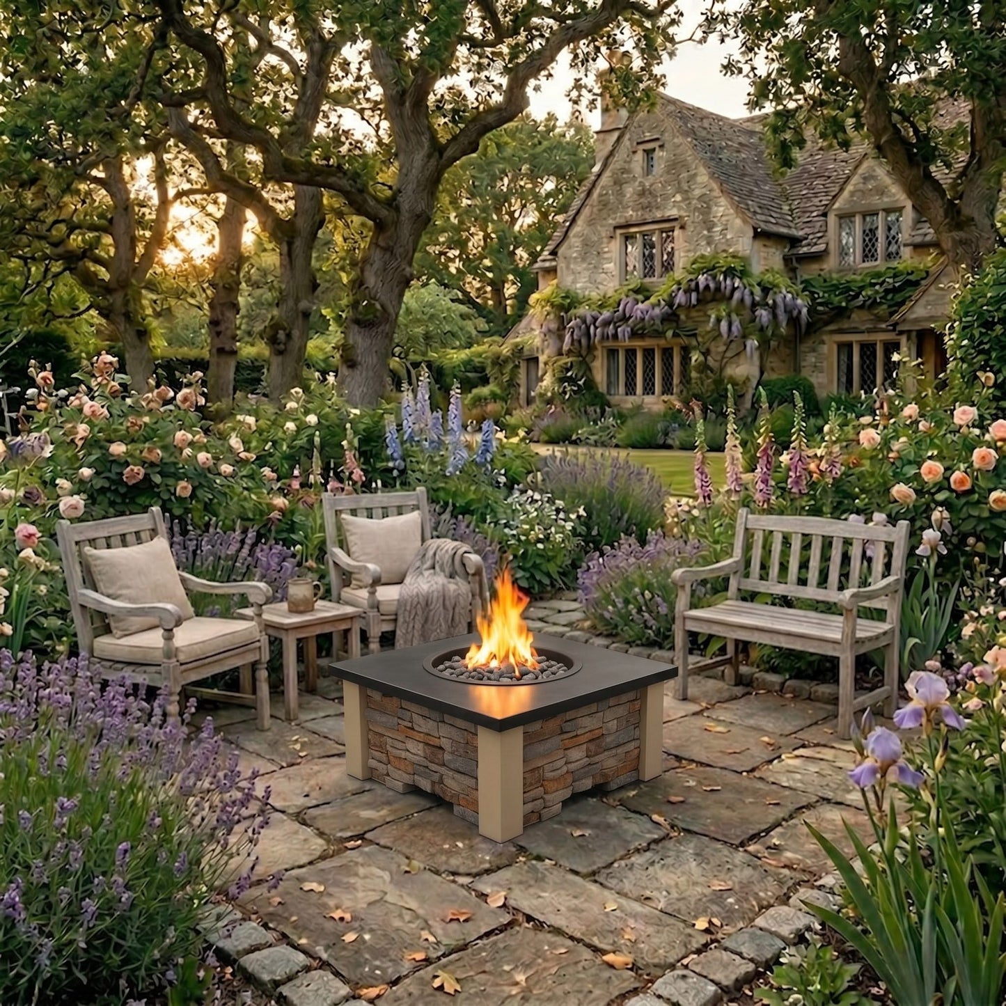 Homebridge GFRC Concrete Fire Pit Table