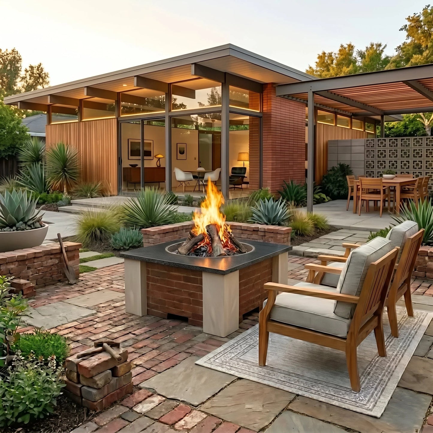 Homebridge GFRC Concrete Fire Pit Table