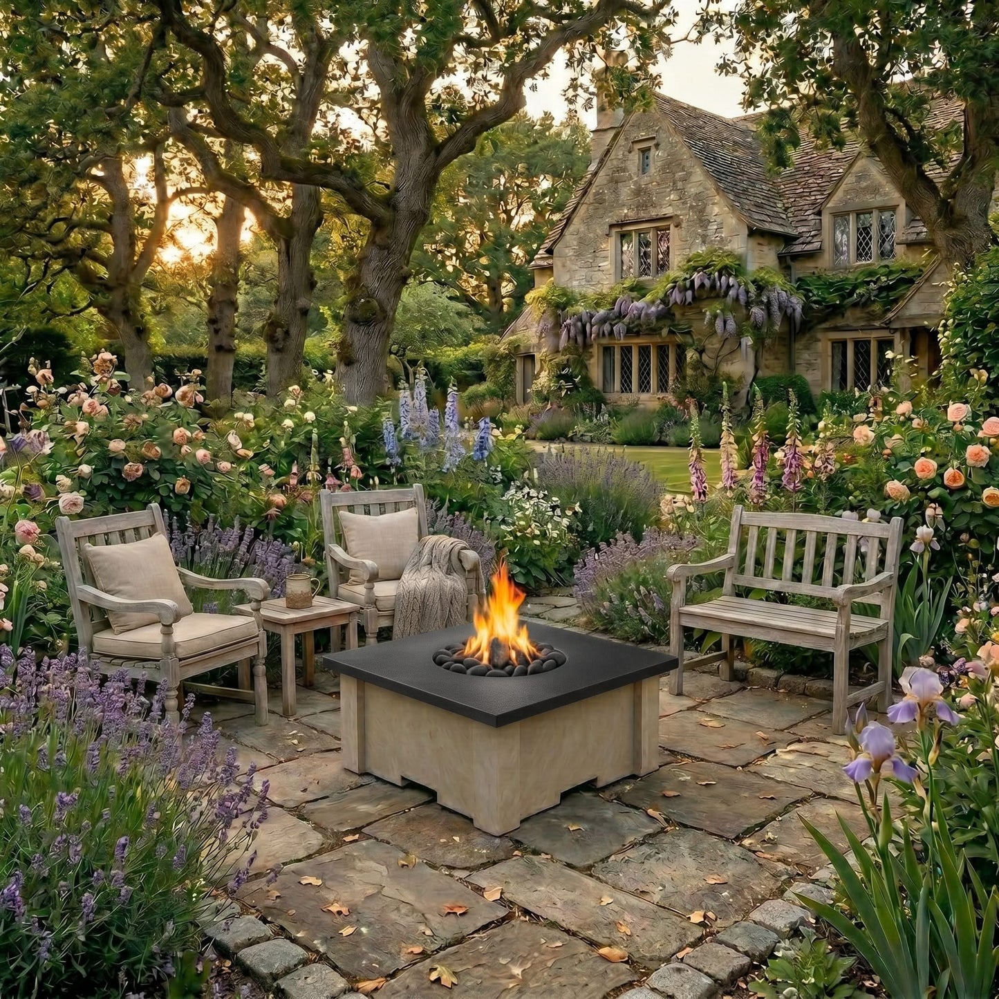 Homebridge GFRC Concrete Fire Pit Table