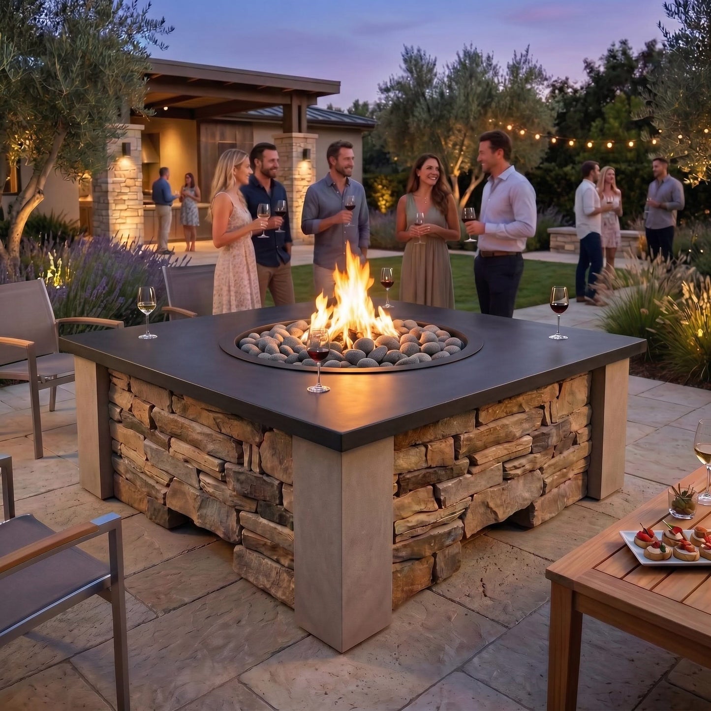 Homebridge GFRC Concrete Fire Pit Table