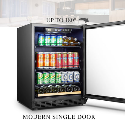 110 Cans 6 Bottle under Counter Built-In Compressor Beverage Center Cooler, 24 Inch Wide