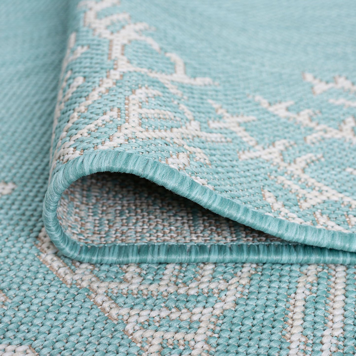 8X10 Water Resistant, Large Indoor Outdoor Rugs for Patios, Front Door Entry, Entryway, Deck, Porch, Balcony | outside Area Rug for Patio | Aqua, Coastal | Size: 7'10'' X 10'2''