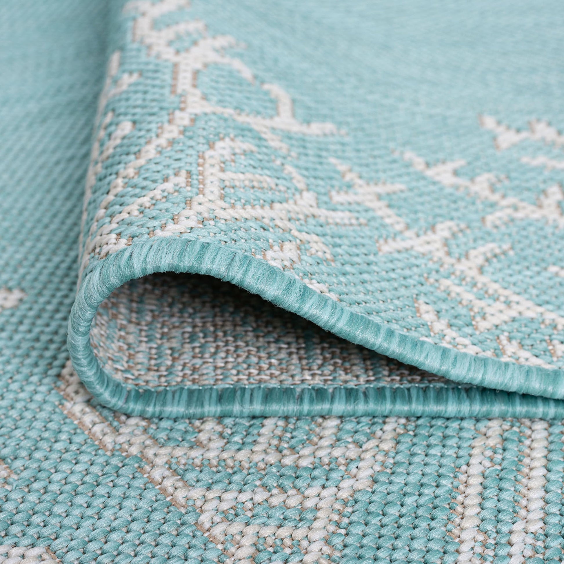 8X10 Water Resistant, Large Indoor Outdoor Rugs for Patios, Front Door Entry, Entryway, Deck, Porch, Balcony | outside Area Rug for Patio | Aqua, Coastal | Size: 7'10'' X 10'2''