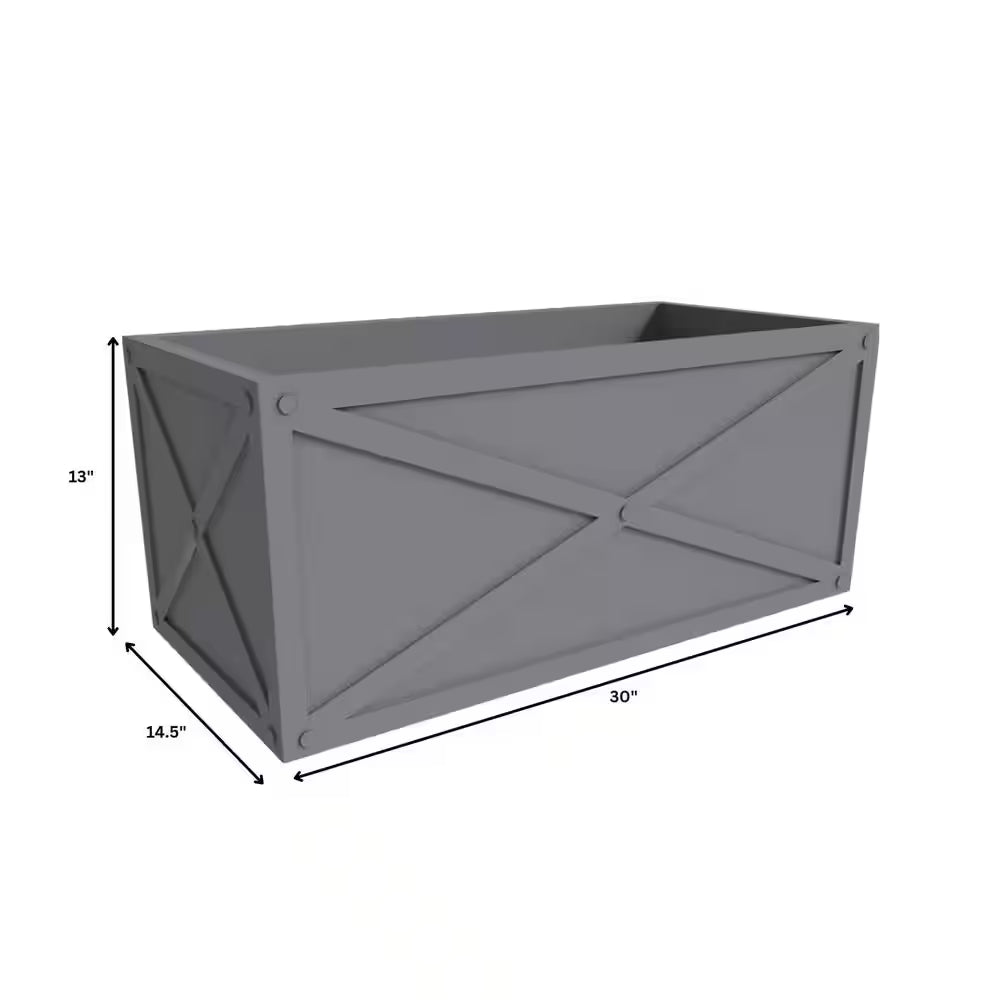 Bonsai 13 In. High Fiberstone Rectangular Planter Weather-Resistant Indoor and Outdoor 30 In. Wide Grey