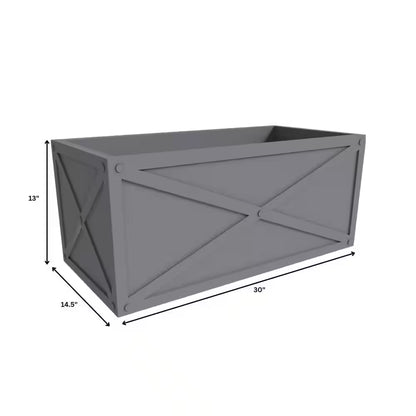 Bonsai 13 In. High Fiberstone Rectangular Planter Weather-Resistant Indoor and Outdoor 30 In. Wide Grey