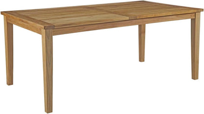 Marina Premium Grade a Teak Wood 7 Piece Patio Teak Outdoor Dining Set in Natural White