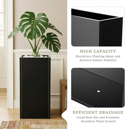 Metal Planter Box for Outdoor, Garden Planter Spliced Flower Pot with with Removable Insert Shelf, Rust Resistant for Indoor Outdoor Patio Porch Commercial Residential-30 X 14" X 14"