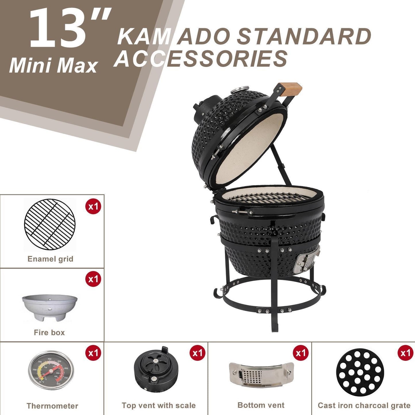 Outdoor BBQ Grill Charcoal Barbecue Pit Patio Backyard Camping Meat Cook Smoker
