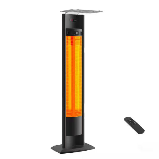 1500W Indoor/Outdoor Electric Patio Heater, Aluminum Infrared Radiant Heater W Remote, Timer, Tip-Over Protection