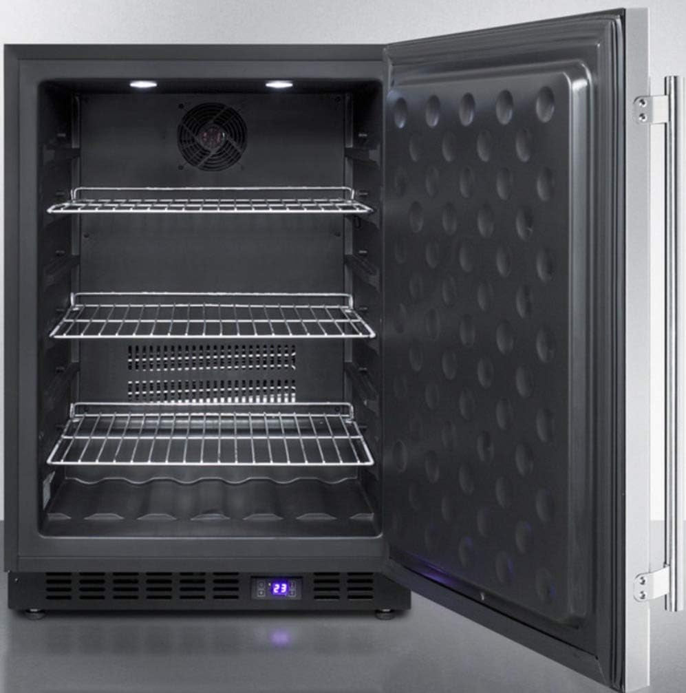 Summit 24” Freezer, Built-In, Outdoor Freezer, 4.6 Cu.Ft. Capacity, Stainless Steel- SPFF51OS