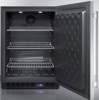 Summit 24” Freezer, Built-In, Outdoor Freezer, 4.6 Cu.Ft. Capacity, Stainless Steel- SPFF51OS