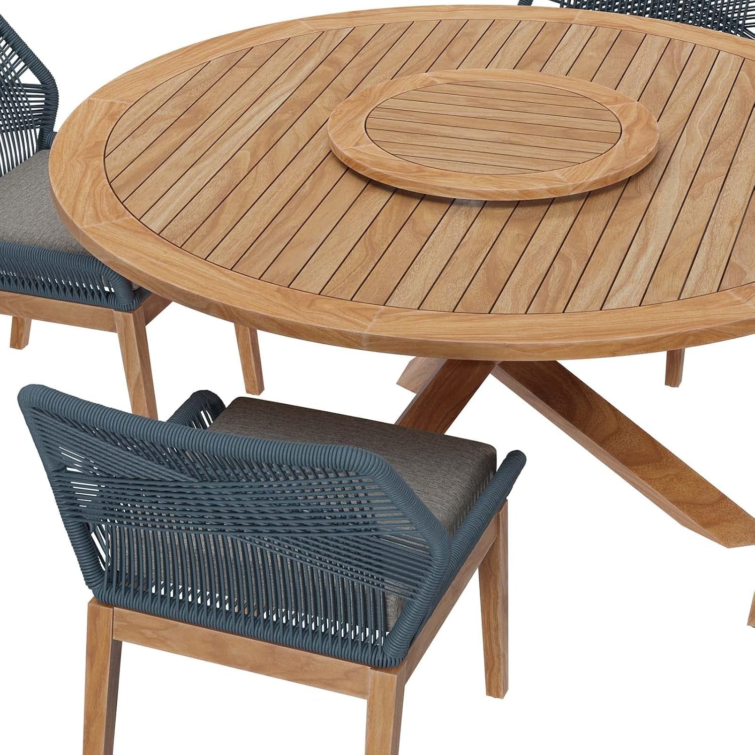 Wellspring 5-Piece Outdoor Patio Dining Table Set in Blue Graphite