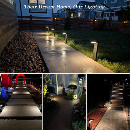 Solar Pathway Lights 8 Pack with Warm White and Cool White Mode, Modern Solar Path Lights Outdoor Waterproof, Perfect Solar Lights for Backyard, Lawn, Driveway, Walkway, Garden Decorative.