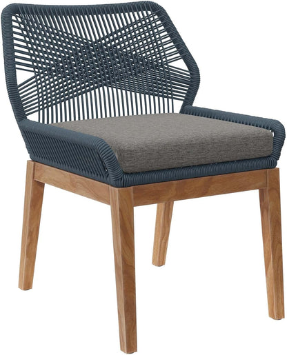 Wellspring 5-Piece Outdoor Patio Dining Table Set in Blue Graphite